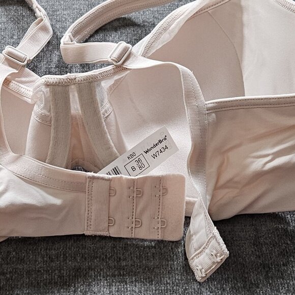 Wonderbra Size 36B Bra Beige Wired Pudded Cups Adjustable Straps W7434 Comfort - Picture 9 of 15